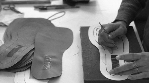 Our ethical manufacturing partners mark insoles for Bronwyn Footwear's first collection of shoes