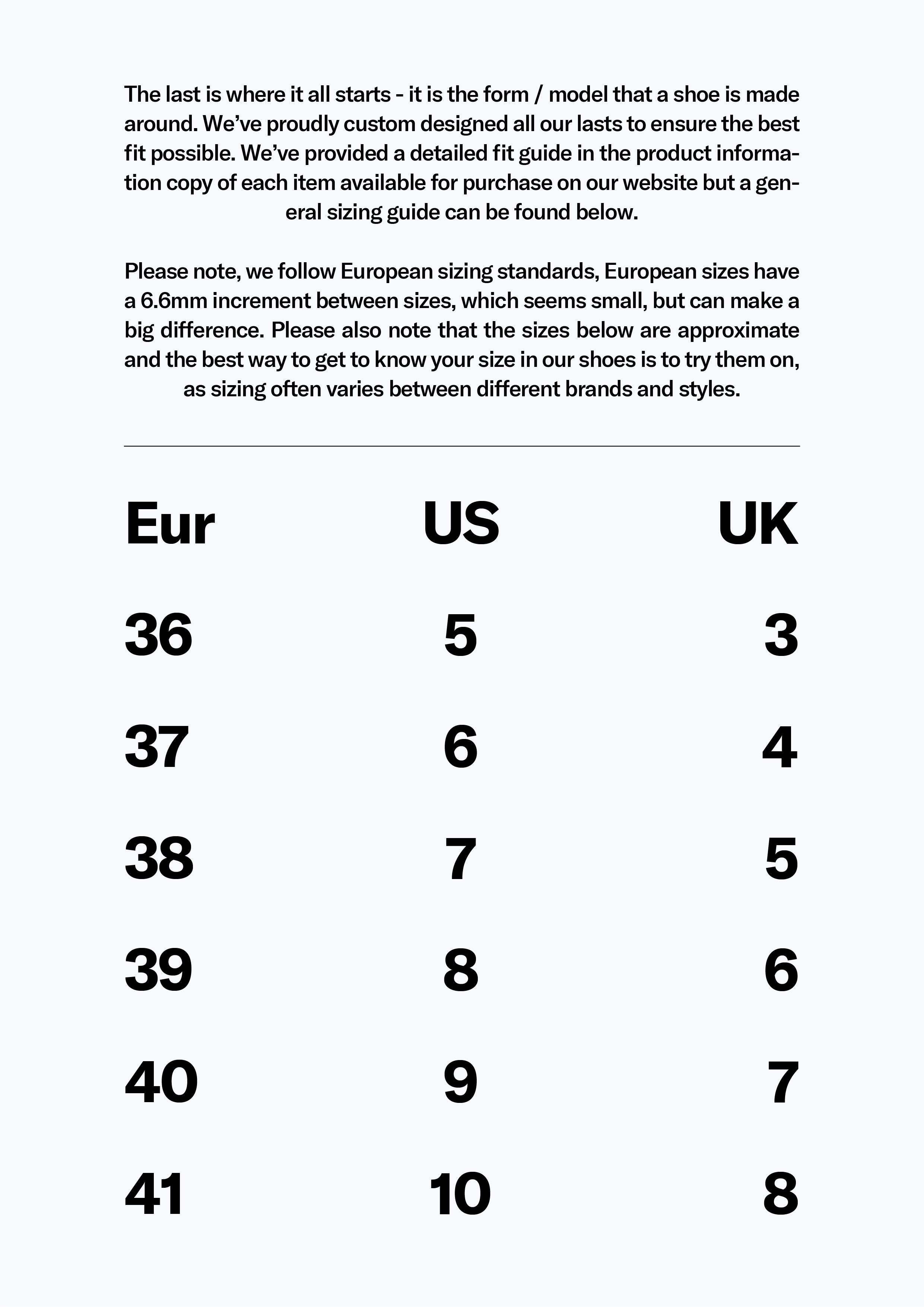 Size guide